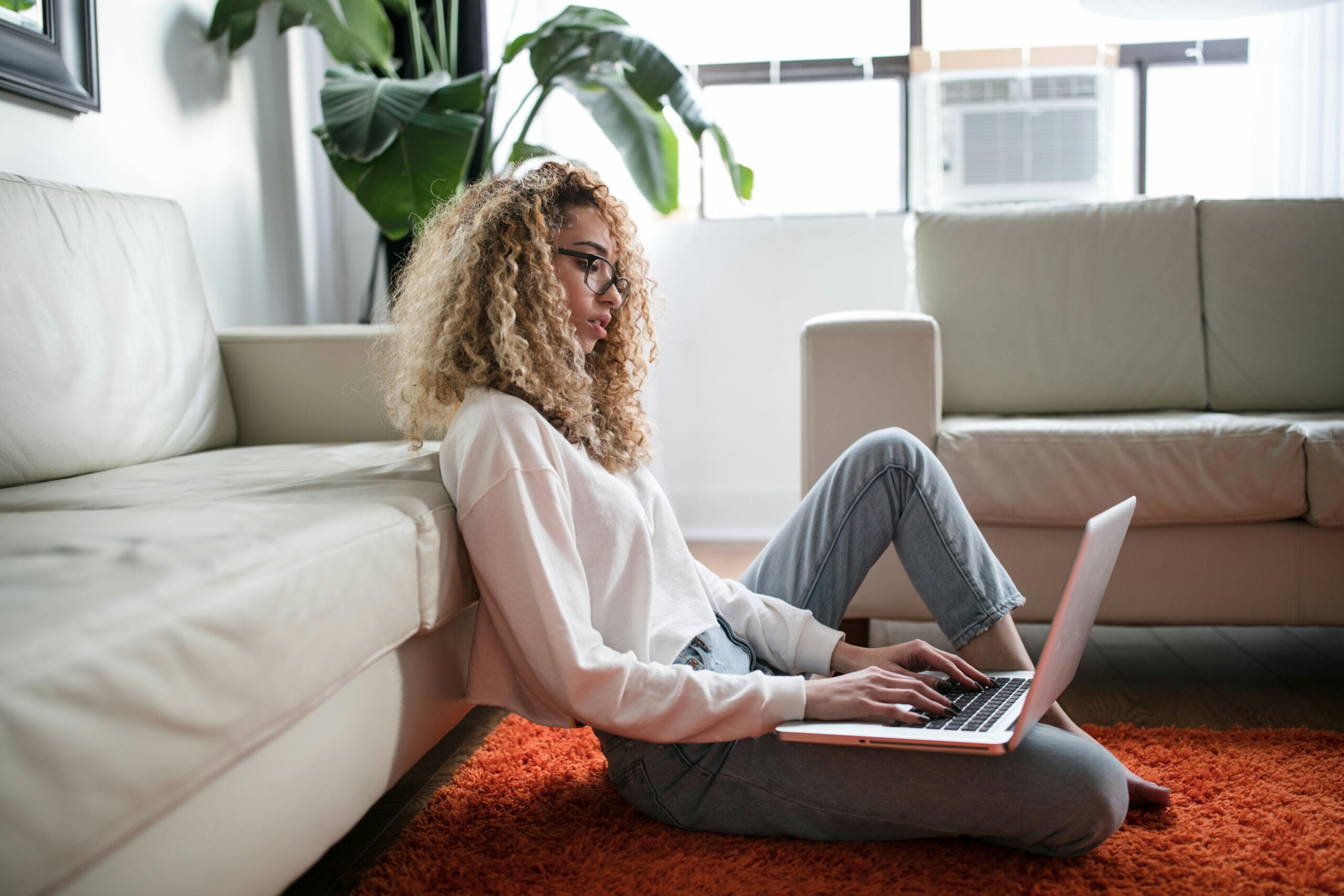 Woman using computer